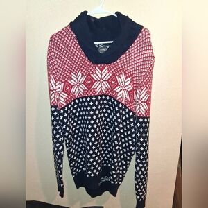 Mens Express Vintage Nordic Snow flake Preppy Christmas Sweater L